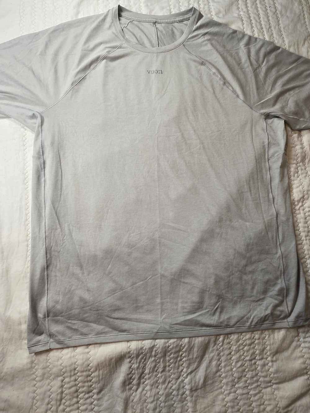 Vuori Light Gray Short-Sleeve Performance Crew Shirt